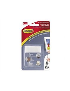 Languette 3m command adhésive moyenne accroche tableau supporte 5.4kg coloris blanc blister 8 unités.