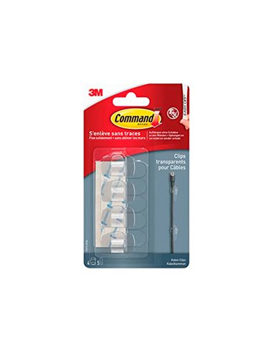 Crochet command accroche tableau 4 crochet et 5 languettes transparent.