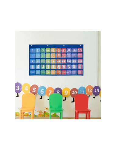 Supports et tableaux magnetiques achoka tableau des nombres 50 pochettes 1 tableau et 50 cartes.