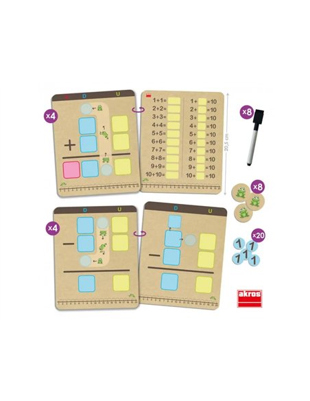 Jeux mathematiques akros apprends a additionner et a soustraire avec les retenues 8 planches 29 fiches 8.
