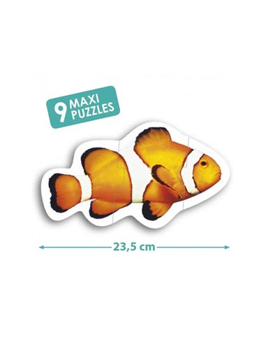 Puzzles geants akros maxi puzzles les animaux 5 puzzles de 3 pieces et 4 puzzles de 4 pieces.
