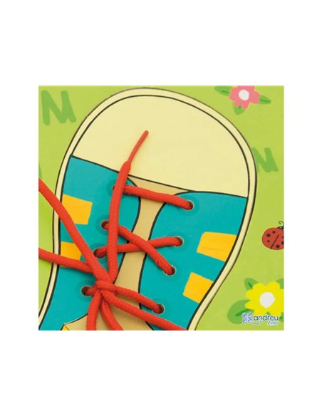 Chaussures a nouer andreu toys support en bois 30x22 cm.