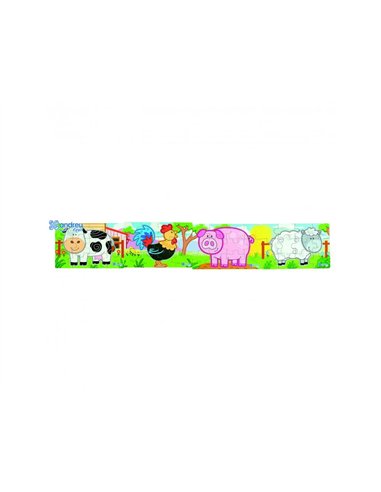 Puzzle en bois sans cadre panoramic ferme 4 puzzles individuels emboitables de 12 pieces chacun.