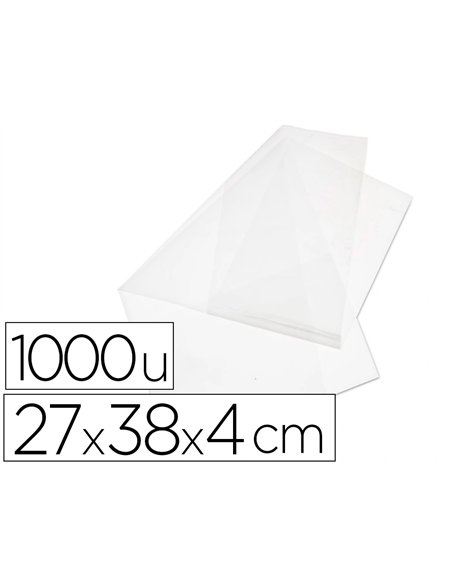 Sachet plastique fond de caisse antalis polyéthylène haute densité apte contact alimentaire 27x38x4cm paquet 1000 unités.