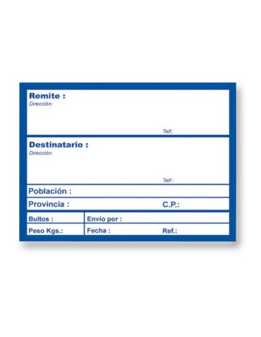 Rouleau de 200 étiquettes d'expédition Apli avec texte pré-imprimé - Format 109 x 82 mm - Couleur blanc/bleu