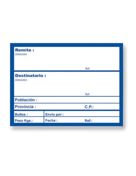 Rouleau de 200 étiquettes d'expédition Apli avec texte pré-imprimé - Format 109 x 82 mm - Couleur blanc/bleu