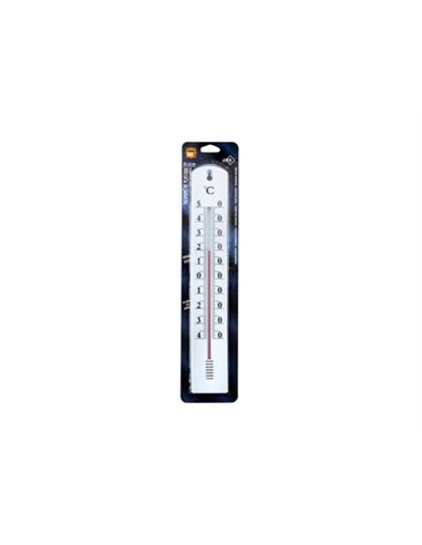 Thermomètre jpc polystyrène usage intérieur extérieur tube alcool protégé 40x8cm coloris blanc.