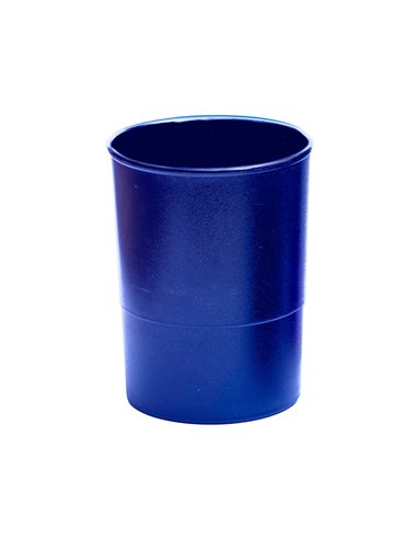 Pot a crayons q-connect plastique hauteur 100mm diametre 75mm coloris bleu opaque.