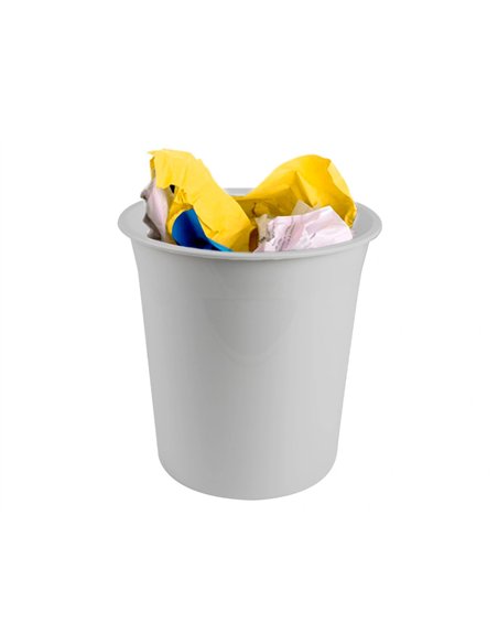 Corbeille papier q-connect plastique resistant 13l 275x285mm coloris gris opaque.