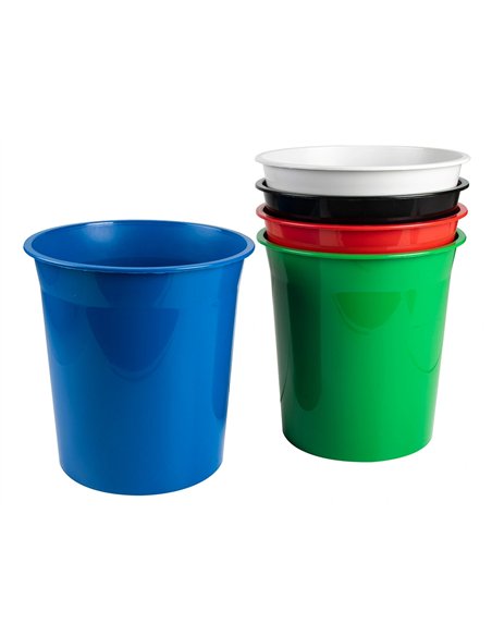 Corbeille papier q-connect plastique resistant 13l 275x285mm coloris noir opaque.