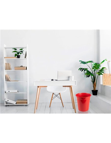Corbeille papier q-connect plastique resistant 13l 275x285mm coloris rouge opaque.