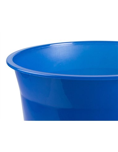Corbeille papier q-connect plastique resistant 13l 275x285mm coloris bleu translucide.