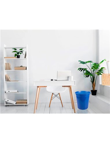 Corbeille papier q-connect plastique resistant 13l 275x285mm coloris bleu translucide.