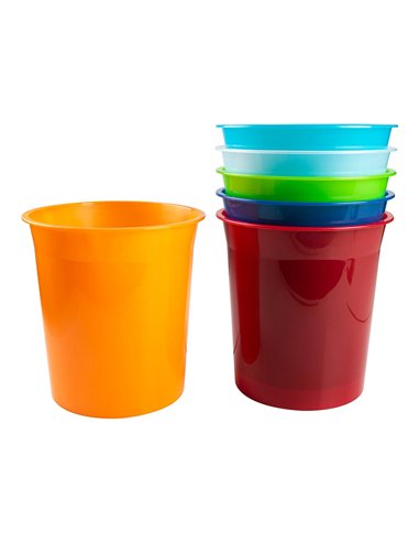 Corbeille papier q-connect plastique resistant 13l 275x285mm coloris bleu translucide.