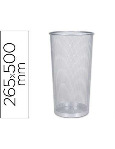 Porte-parapluies q-connect maille métallique capacité 22.6l hauteur 500mm diamètre fond 265mm coloris argent.