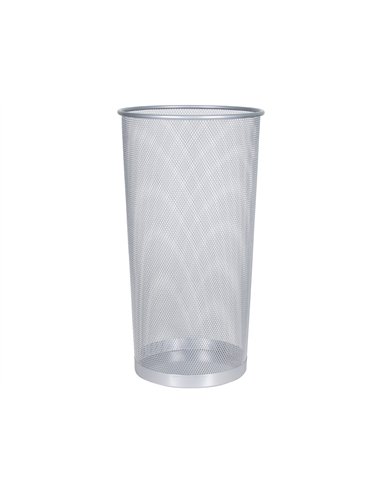 Porte-parapluies q-connect maille métallique capacité 22.6l hauteur 500mm diamètre fond 265mm coloris argent.