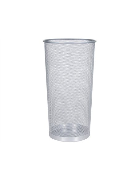 Porte-parapluies q-connect maille métallique capacité 22.6l hauteur 500mm diamètre fond 265mm coloris argent.