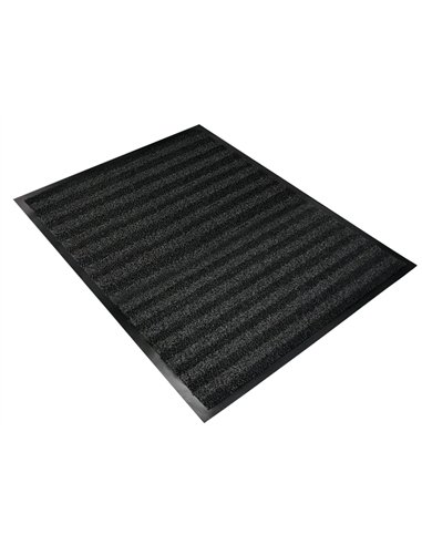 Tapis sol q-connect premium pour interieur antiderapant fibre polypropylene et feutre 90x150cm coloris gris.