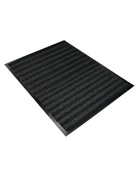 Tapis sol q-connect premium pour interieur antiderapant fibre polypropylene et feutre 90x150cm coloris gris.