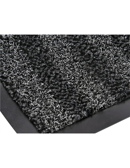 Tapis sol q-connect premium pour interieur antiderapant fibre polypropylene et feutre 90x150cm coloris gris.