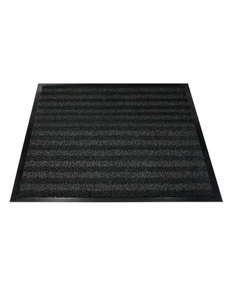 Tapis sol q-connect premium pour interieur antiderapant fibre polypropylene et feutre 90x150cm coloris gris.