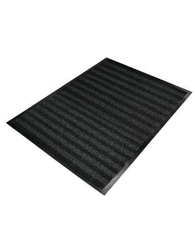Tapis sol q-connect premium pour interieur antiderapant fibre polypropylene et feutre 90x150cm coloris gris.