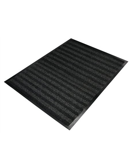 Tapis sol q-connect premium pour interieur antiderapant fibre polypropylene et feutre 90x150cm coloris gris.