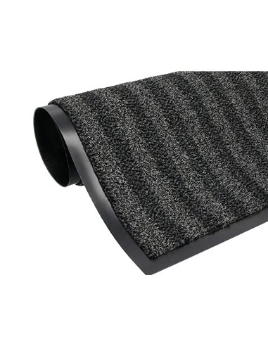 Tapis sol q-connect premium pour interieur antiderapant fibre polypropylene et feutre 90x150cm coloris gris.