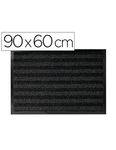 Tapis sol q-connect premium pour interieur antiderapant fibre polypropylene et feutre 90x60cm coloris gris.