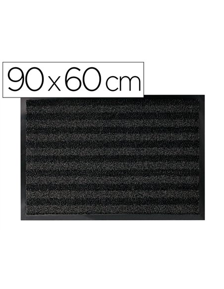 Tapis sol q-connect premium pour interieur antiderapant fibre polypropylene et feutre 90x60cm coloris gris.