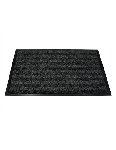 Tapis sol q-connect premium pour interieur antiderapant fibre polypropylene et feutre 90x60cm coloris gris.