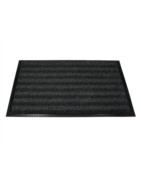 Tapis sol q-connect premium pour interieur antiderapant fibre polypropylene et feutre 90x60cm coloris gris.
