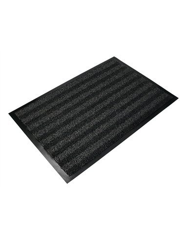 Tapis sol q-connect premium pour interieur antiderapant fibre polypropylene et feutre 90x60cm coloris gris.