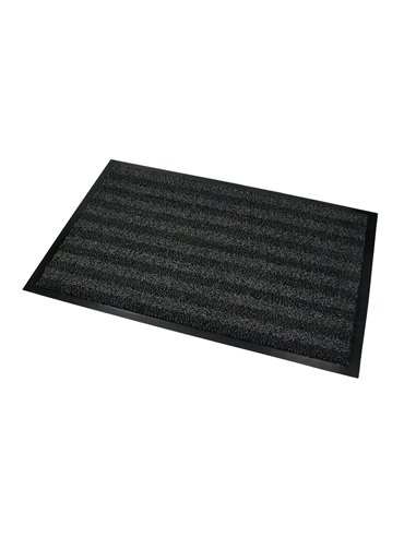 Tapis sol q-connect premium pour interieur antiderapant fibre polypropylene et feutre 90x60cm coloris gris.