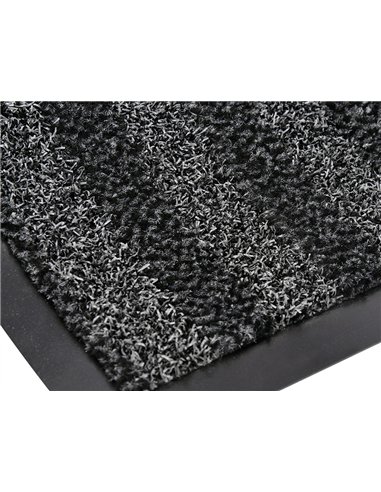 Tapis sol q-connect premium pour interieur antiderapant fibre polypropylene et feutre 90x60cm coloris gris.