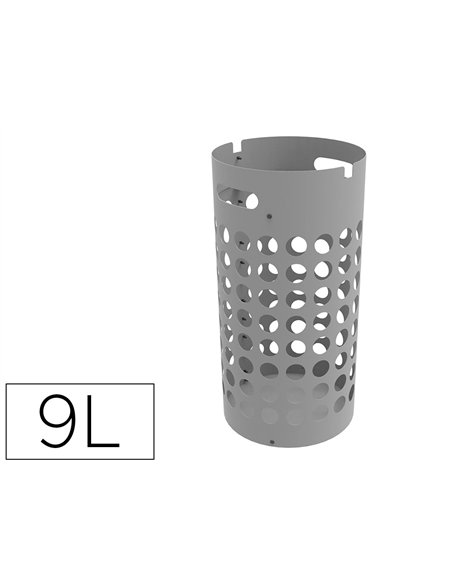 Porte parapluie unilux slim polypropylene socle metal feutrine protection 2 crochets internes capacite 9 parapluies gris.