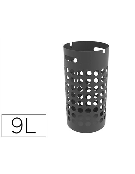 Porte parapluie unilux slim polypropylene socle metal feutrine protection 2 crochets internes capacite 9 parapluies noir.