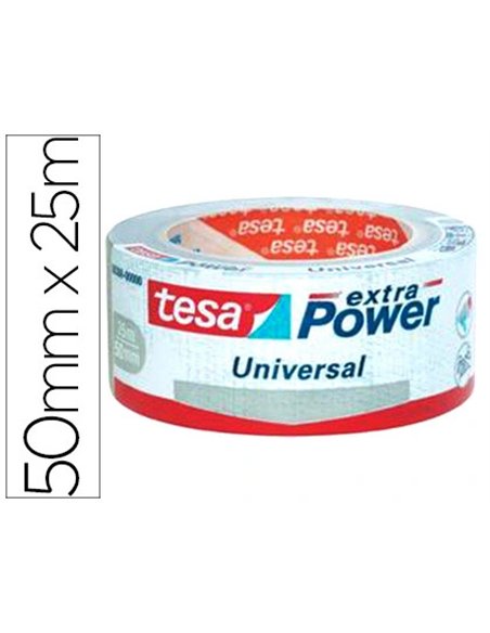 Ruban tesa toile extra fort universel réparation multi-usages sans solvant résistant intempéries 50mmx25m coloris blanc.