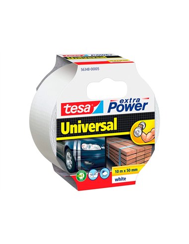 Ruban tesa toile extra fort universel réparation multi-usages sans solvant résistant intempéries 50mmx25m coloris blanc.
