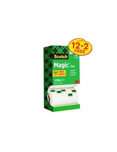 Ruban adhésif scotch magic 81019m mx33m tour 14 rouleaux dont 4 gratuits.