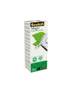 Ruban adhésif scotch magic green invisible recyclé 19mmx33m tour 9 rouleaux. 2