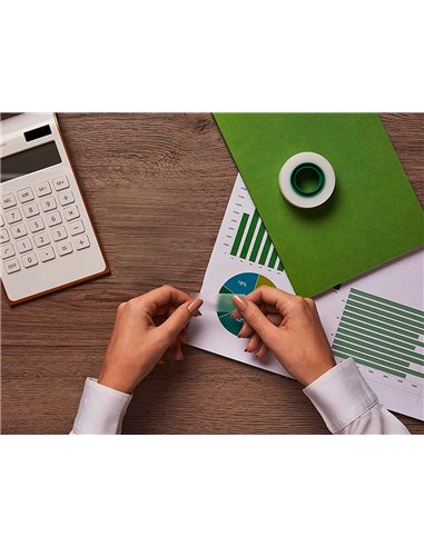 Ruban adhésif q-connect film invisible économique 19mmx33m tour 8 rubans.