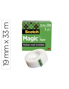 Ruban adhésif scotch magic 810 permet écrire invisible 19mmx33m boîte individuelle.