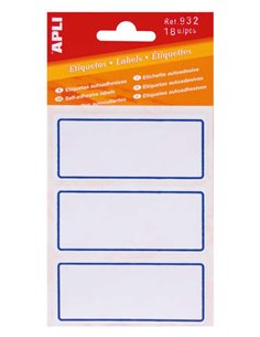 Étiquettes adhésives Apli Basic School - Format 78 x 34 mm - 6 feuilles (18 étiquettes) - Adhésif permanent de haute qualité - B