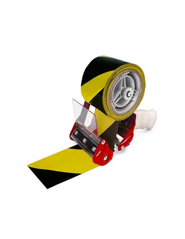 Ruban adhésif q-connect sécurisé ruban signalisation résistant 48mmx20m coloris noir/jaune.