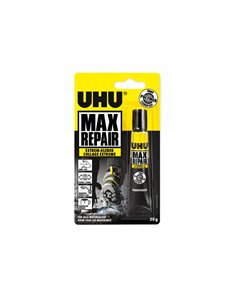 Colle uhu max repair multi-usages tous types matériaux résiste eau températures extrêmes uv s/solvant 20g transparent.