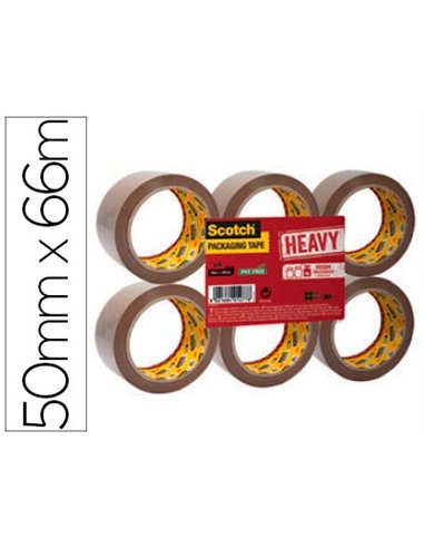 Ruban adhésif scotch heavy emballage 57 microns 50mmx66m coloris havane.