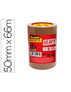 Ruban adhésif scotch heavy emballage 57 microns 50mmx66m coloris havane lot de 3u.