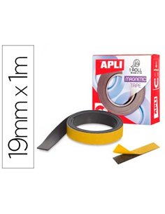 Ruban magnétique apli adhésif permanent 19mmx1m.