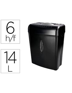 Destructeur q-connect q6cc2 occasionnel standard vitesse 3min coupe croisée 5mm a4 confidentiel 14l 307x186x399mm 3.72kg.